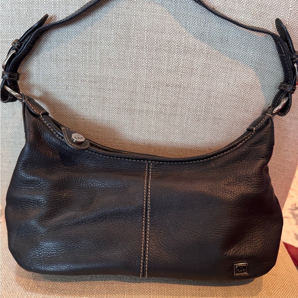 The Sak Dark Leather Shoulder Bag